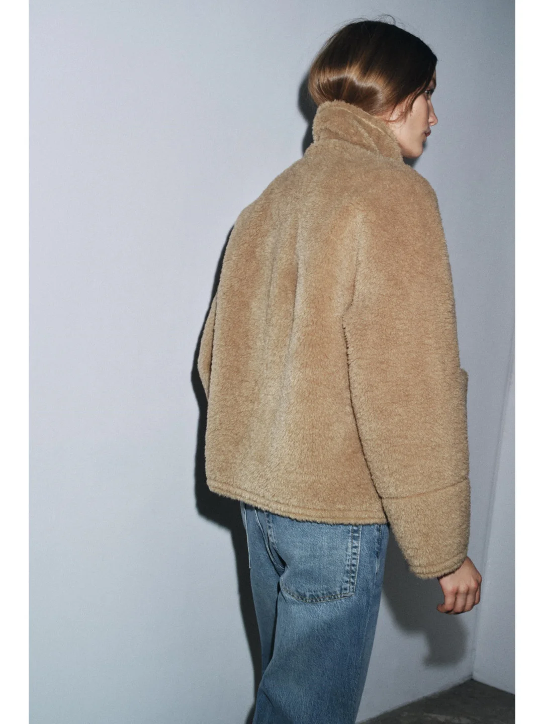 Lässige doppelseitige Lammsamt Jaet Long Sve Stehkragen Kunstleder Damen Faion Oberbekleidung Winter Neuankömmling