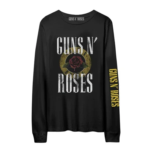 Mens Fashion Guns N Roses Tshirts Vintage Long Sleeve Tee Tops GnR Rock T-shirt Men Loose Oversized Streetwear T-shirts