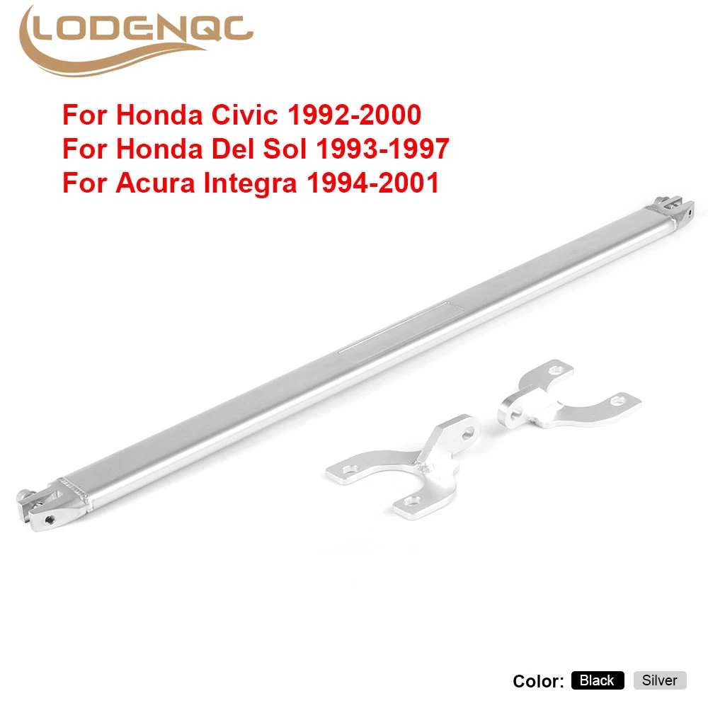 Rear Strut Bar Black for 92-00 Civic EG EK/93-97 Del Sol/94-01 Integra DC2  Black/Sliver LC101525