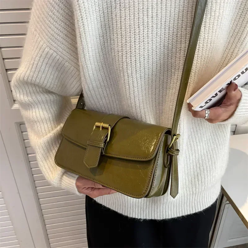 Vintage Fashion Crossbody Bags for Women Triple Compartment Changeable Dual Straps Pure Color Square Shoulder Messenger Bag 2023