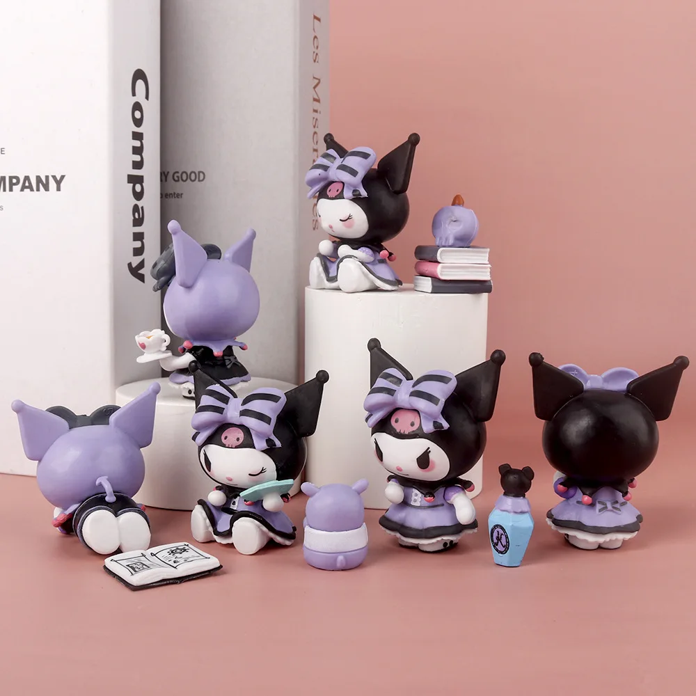 

Sanrio гадания на удачу Kuromi Tide Play ручная работа фиолетовая черная кукла Ku Xiaomi Melody торт украшение