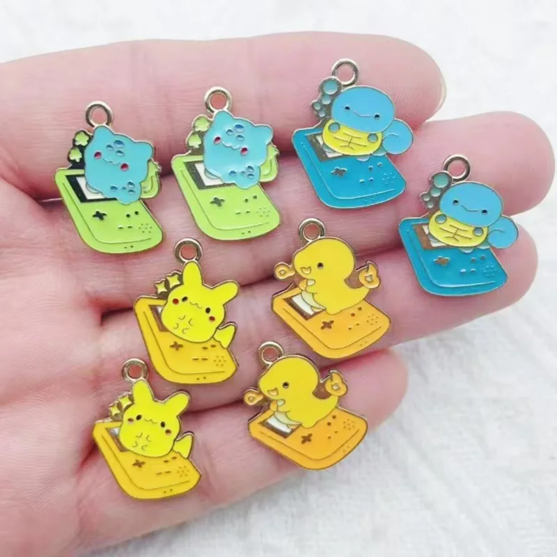 10pcs Cartoon Elf Game Console DIY Accessories Drip Oil Alloy Pendant Earrings Keychain Pendant Accessories Materials