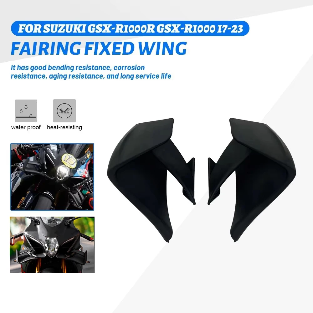 

For SUZUKI GSX-R1000 GSX-R1000R 2017-2023 Motorcycle Rear Wing parts Aerodynamic Fixed Winglet Fairing GSXR1000 Cowl Fixed Wing