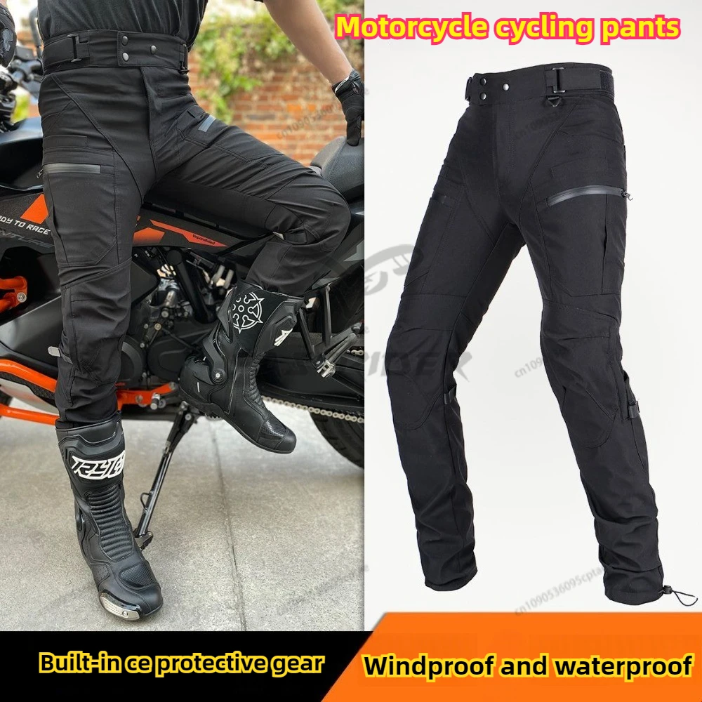

2025 New Motorcycle Riding Pants Windproof Waterproof Wear-resistant Fall Winter Bla Summer Ice Silk Cool Feeling Motorcycl...
