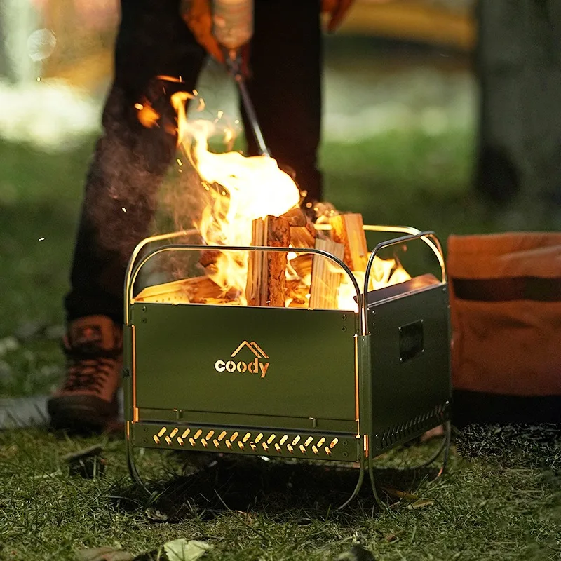 

Съемная складная дровяная печь из нержавеющей стали, полая дровяная горелка, многофункциональные принадлежности для приготовления пищи на открытом воздухе