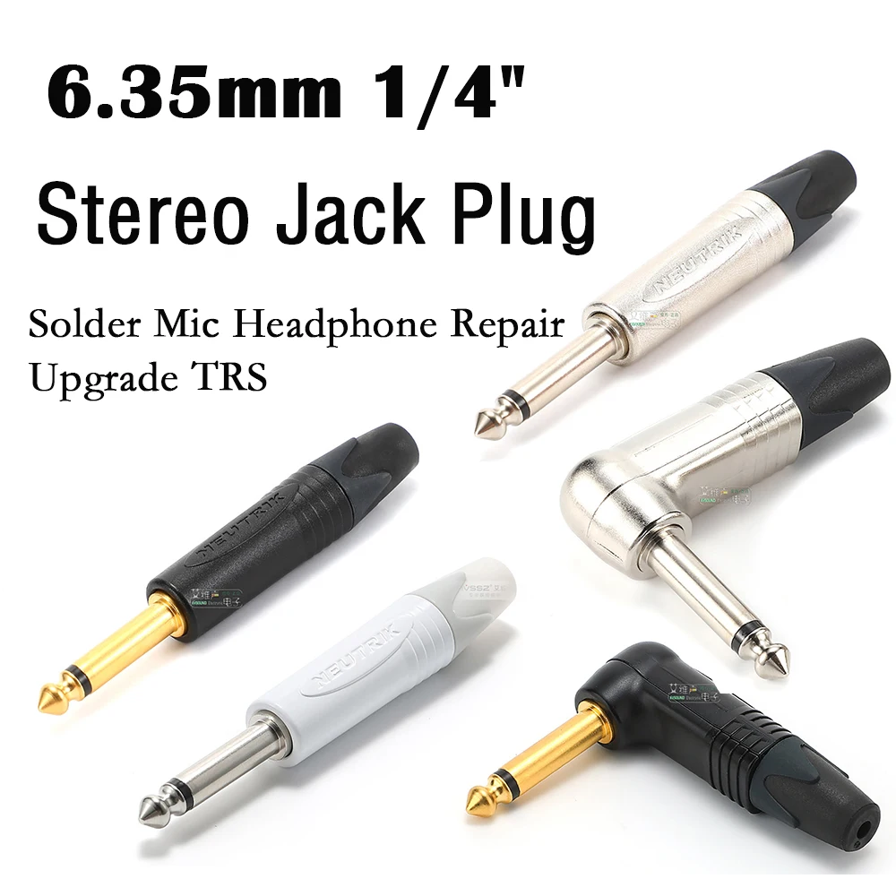 6.35/6.5 TS Mono TRS Stereo 2/3Core Welding Plug Guitar Cable Musical Instrument Audio Microphone Cable Plug