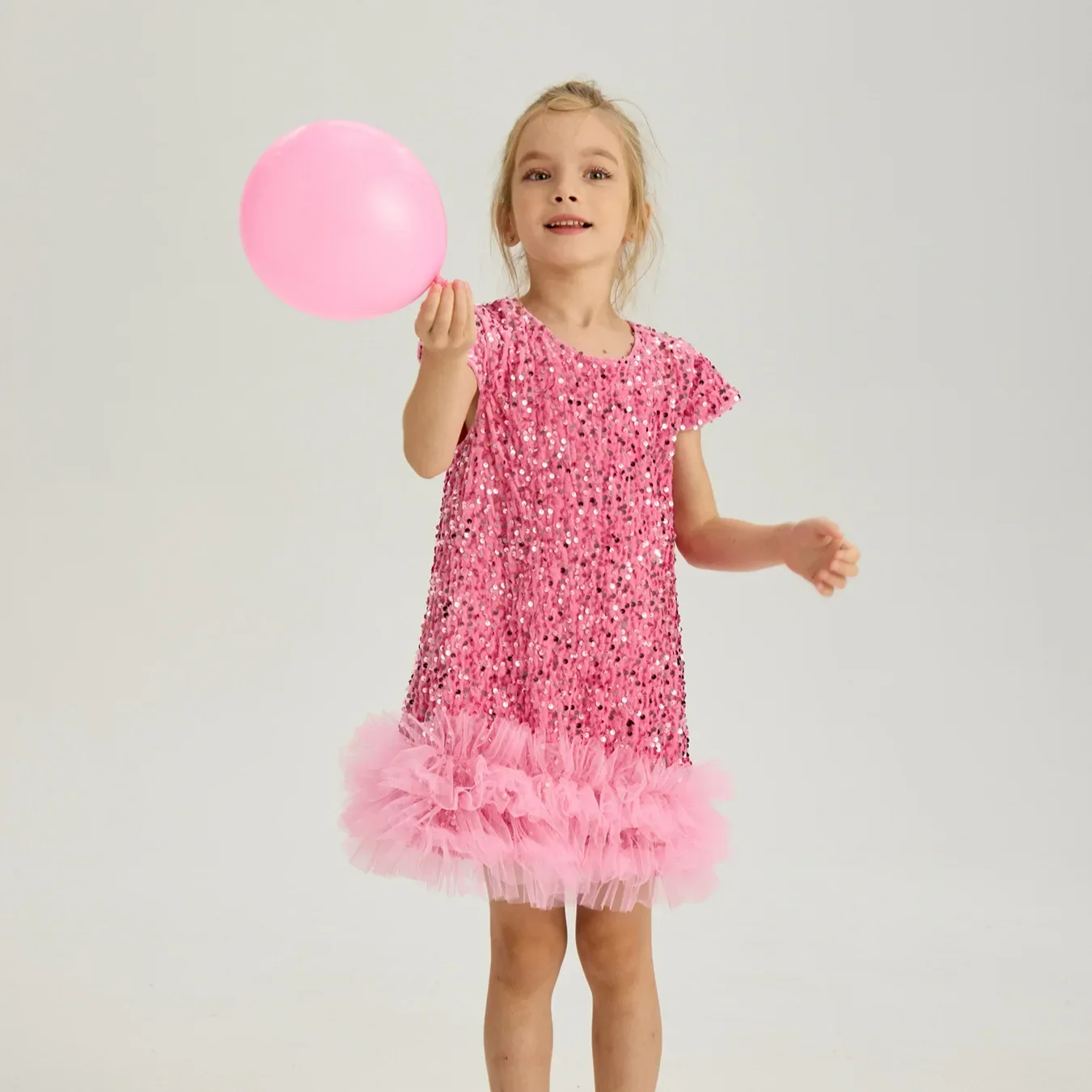 Girls Sequined Dress 2024 Autumn Winter Christmas Party Dresses for Kids  Sleeveless Baby Fluffy Dress Toddler Party Costume - AliExpress 1501