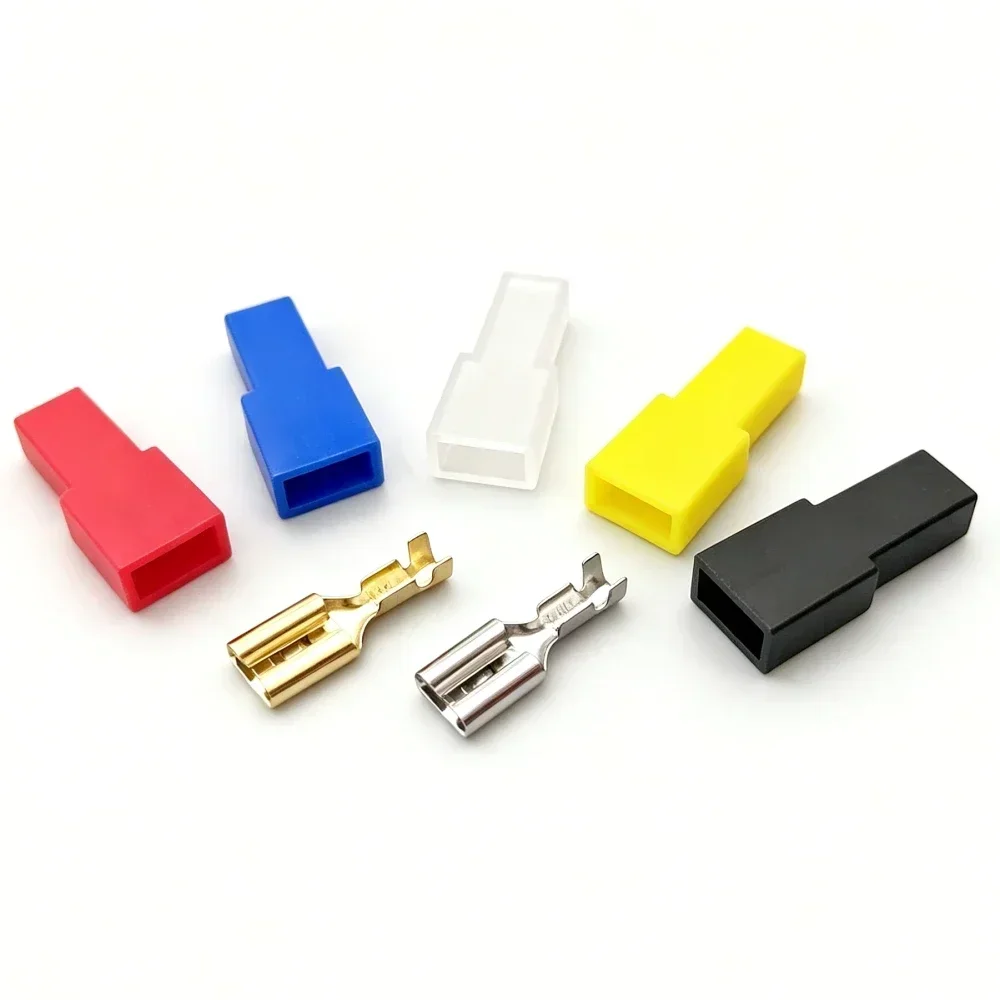 10/20/50 Sets 1 Pin Way Jacket Rectangular Electric Car Connector with Gold/Silver Terminal DJ7013B-6.3-21