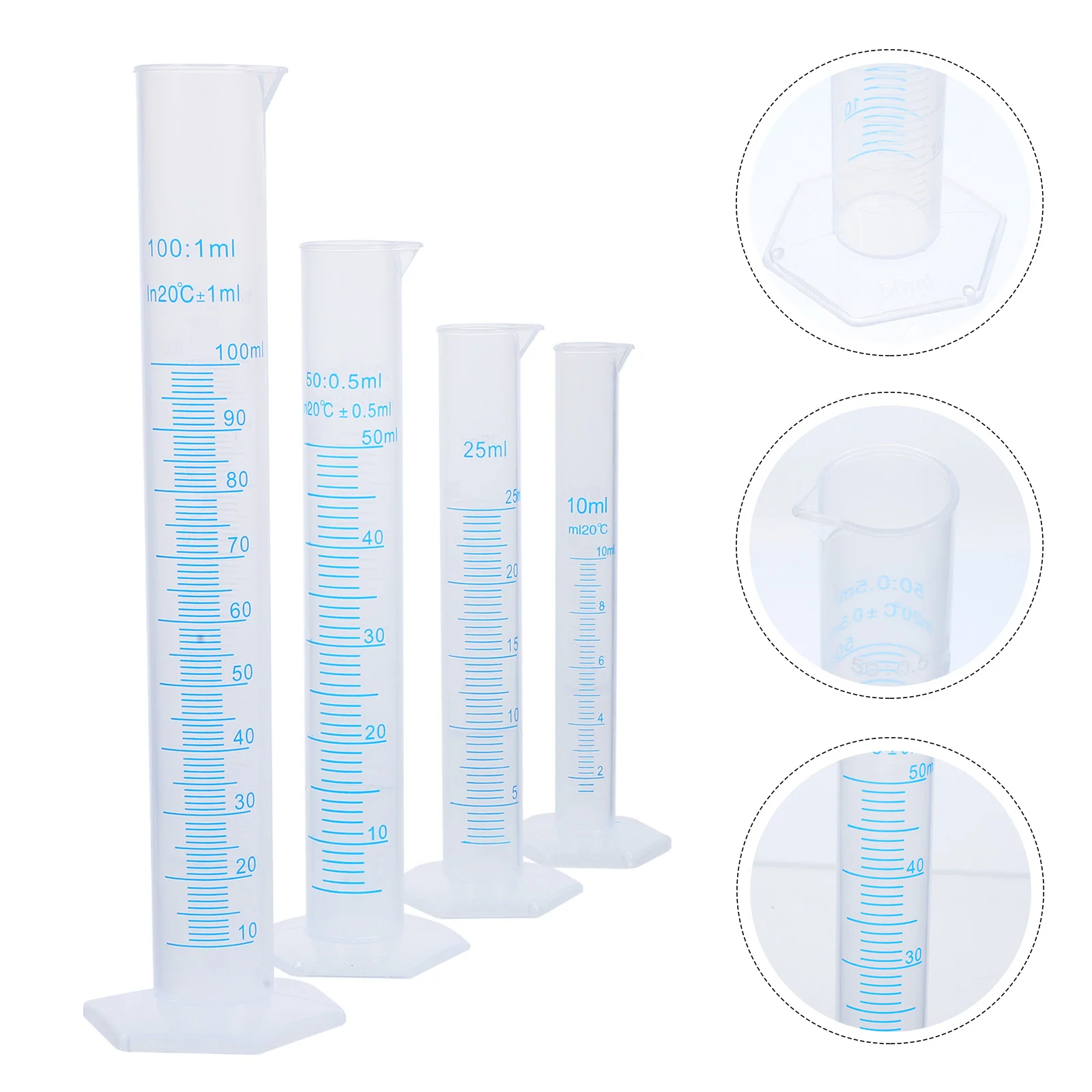 

4 Pcs Test Tube Measuring Graduated Cylinders Hydrometer 100ml Child