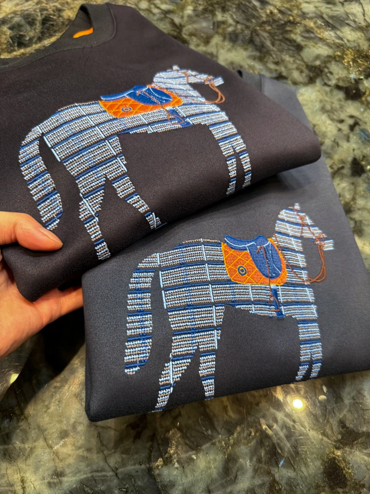 

Heavy Embroidery Pure Cotton Men's Spor Casual Hoodie Autumn Winter Faion High Quali Trendy Breathable Anti-Wrinkle Warm