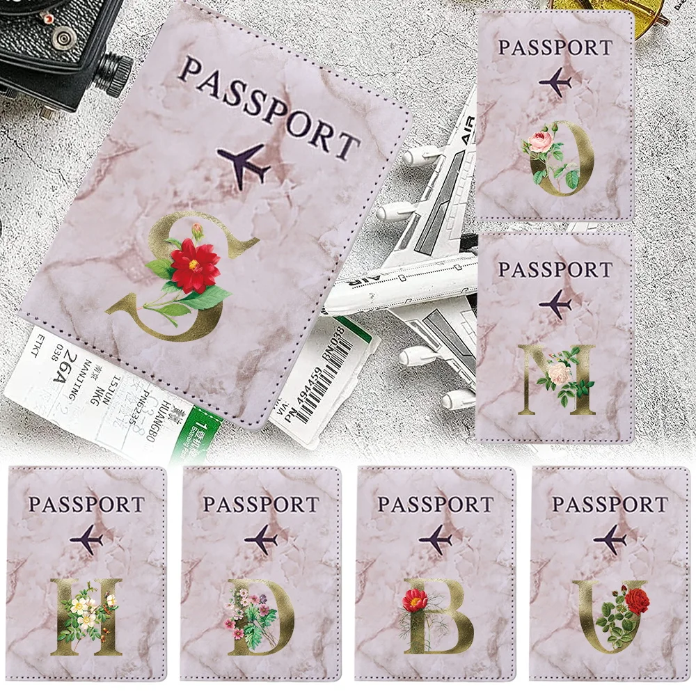 Passport Holder Portable Business Travel Certificate Storage Accessories Golden Flower Series Credit Card Passport Storage Bag