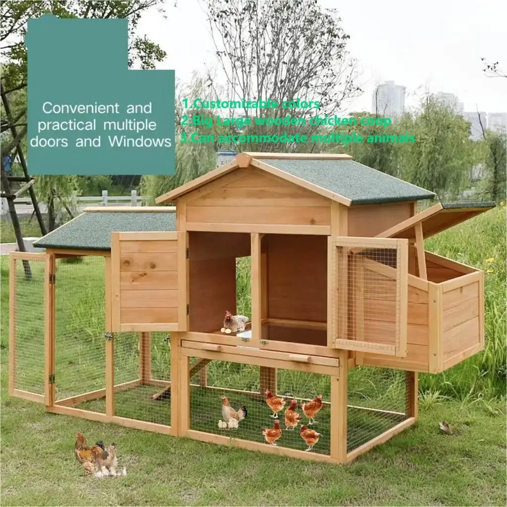 

Large Outdoor Door Removable Waterproof Animal Pet House Wooden Bunny Hutch Rabbit House Cage Wooden Chicken Coop with Ladder