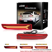 2 uds para Mitsubishi Lancer Evo X Outlander luces reflectoras de parachoques trasero rojo, luces antiniebla traseras/freno y luz de señal de giro
