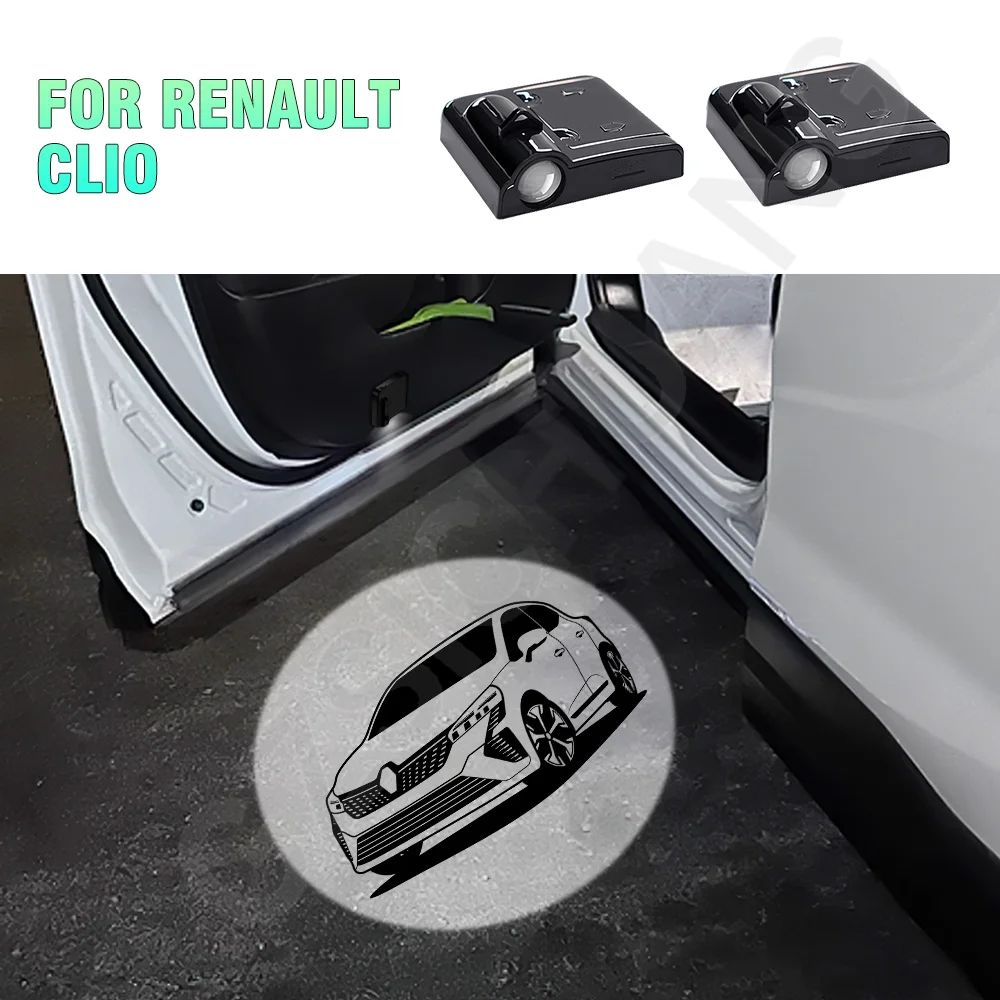 

LED Car Logo Door Light Projector For Renault CLIO MK1 MK2 MK3 MK4 MK5 2019 2020 2021-2024 Door Welcome Sign Light Accessories