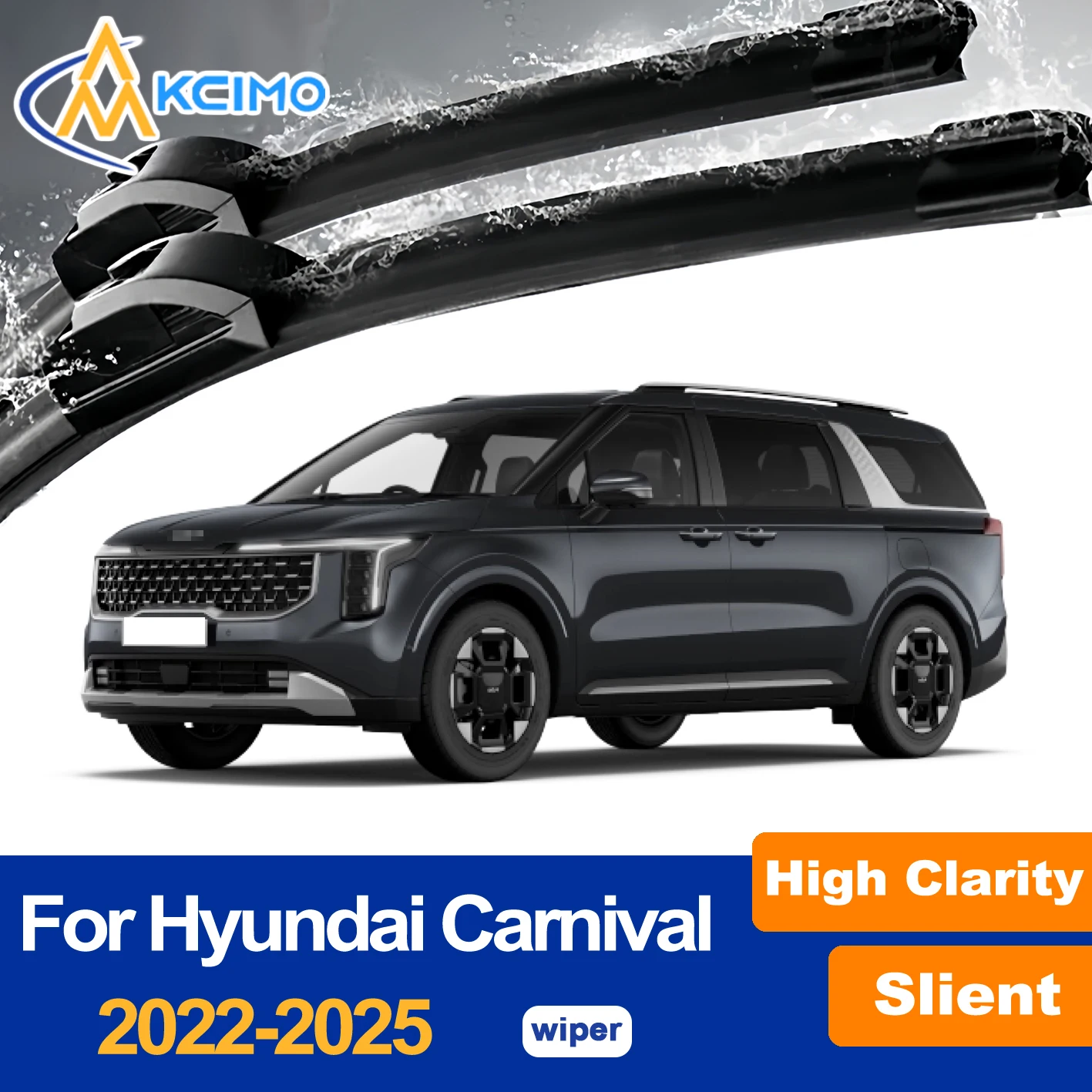 

Silicone Windshield Wipers Set For Hyundai Carnival KA4 2022-2025 Quiet/ Streak-Free Performance (Pack of 2) Snow Wiper Blades