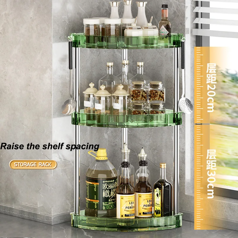 Kitchen Shelf Spice Rack Countertop Multifunctional Kitchen Salt Oil Organizer Multi-Layer Bathroom Toilet Corner Triangle Rack