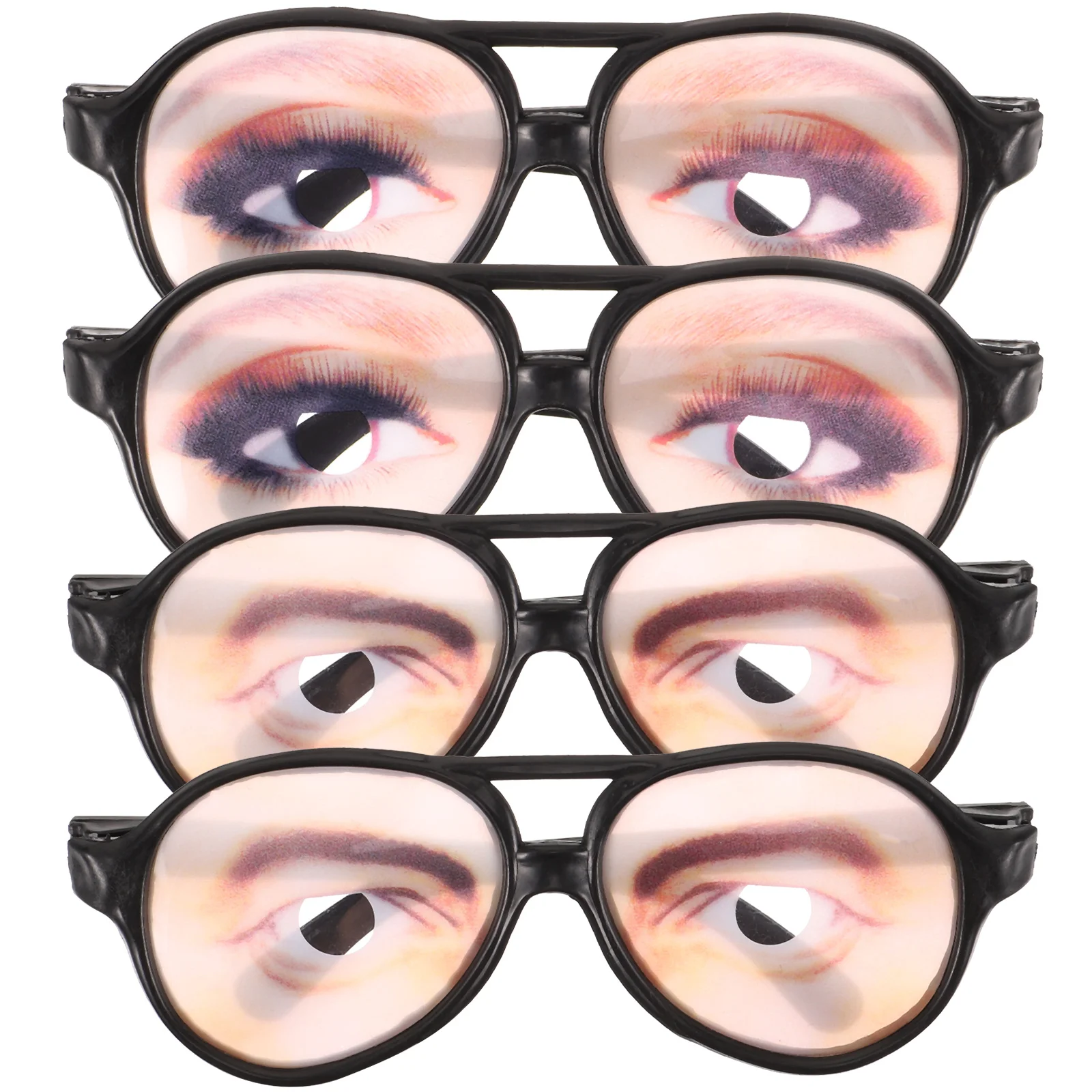 

4 Pcs Giant Googly Glasses Eyes Photo Props Plastic Carnival Party Eyeglasses Woman