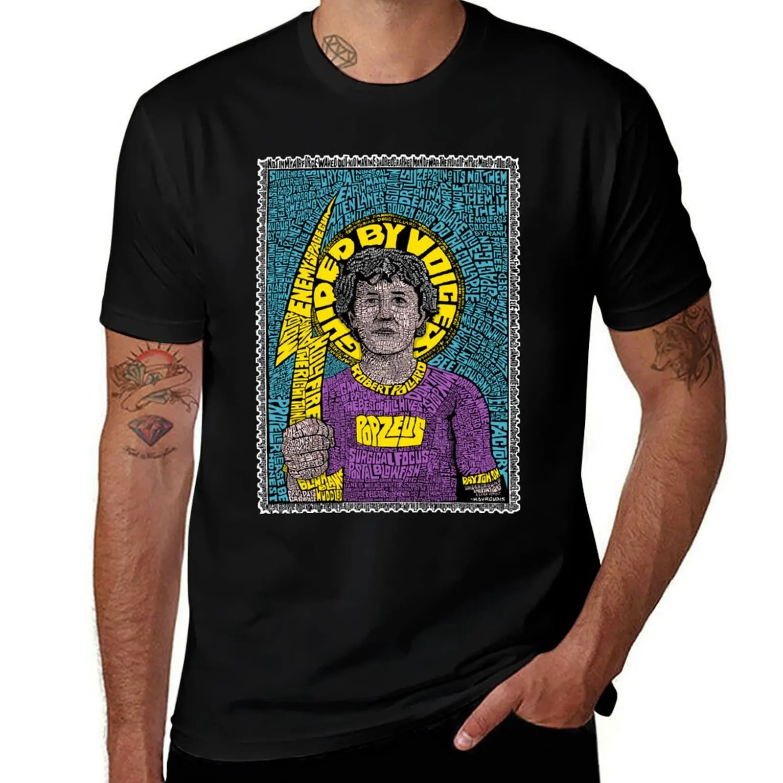 POP ZEUS: ROBERT POLLARD: GUIDED BY VOICES Portrait T-Shirt Basic All Season Solid T-Shirt