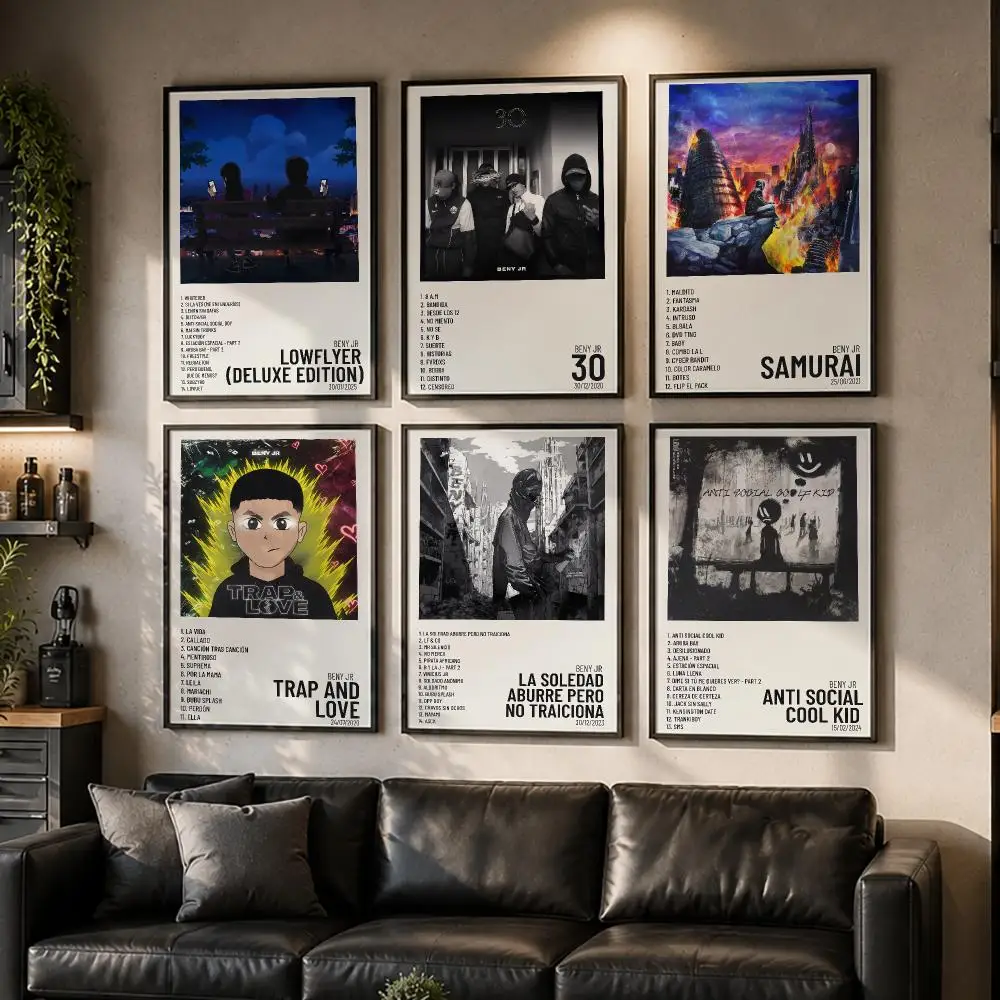 Rapper B-BENY JR Singer Music Poster HD Home Wall Stickers House Hallway Living Room Bedroom Bar Office Decor Art Prints