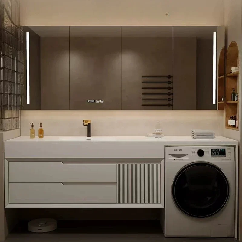 

Bathroom Storage Cabinet Wooden Furniture Multipurpose Towel White Narrow Open Cabinets Salon Station Washbasin Vanity New