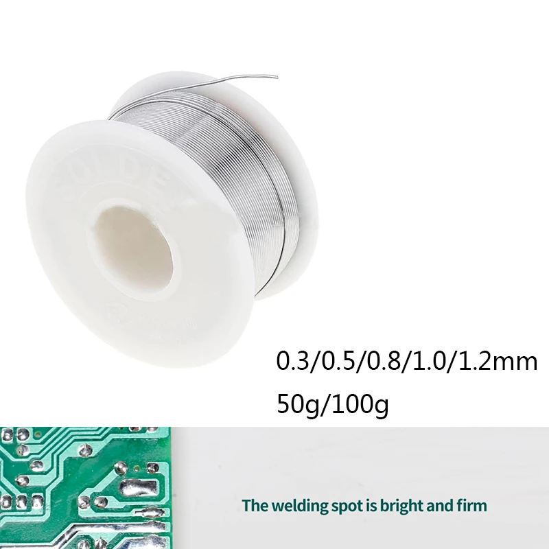 

50g 100g 0.3/0.5/0.8/1.0/1.2MM Soldering Tin Wire Soldering Melt Rosin Core Solder Wire Wire Roll No-clean FLUX 2.0%