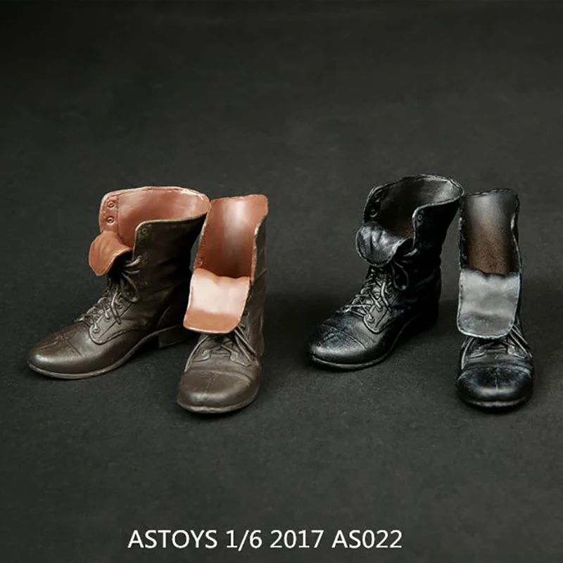 ASToys AS022 Stivali da combattimento alti casual alla moda maschile in scala 1/6 con piedi all'interno Modello per corpo soldato con piede staccabile da 12 pollici
