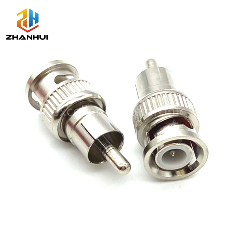 Adaptateur BNC mâle vers RCA mâle (Lotus Head) 2/5/10 pièces, connecteur coaxial pour conversion de signal vidéo de caméra de surveillance