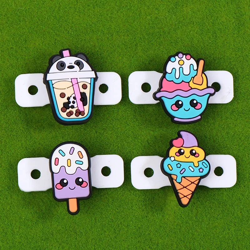 

4 шт., милый мультяшный конус, чай с молоком, мороженое, десерт, теннис, гасители вибрации, теннисная ракетка, антивибрационная теннисная ракетка, демпфер