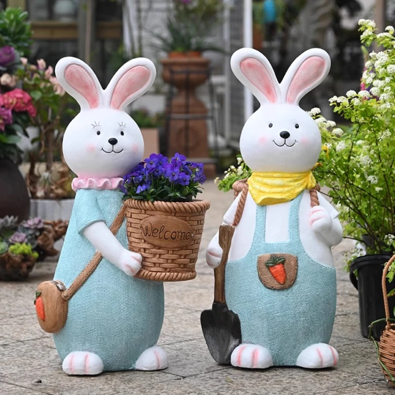 

Creative Personality Plant Potted Garden Balcony Animal Sculpture Cute Bunny Succulent Flower Pot Handicraft Garden Ornaments