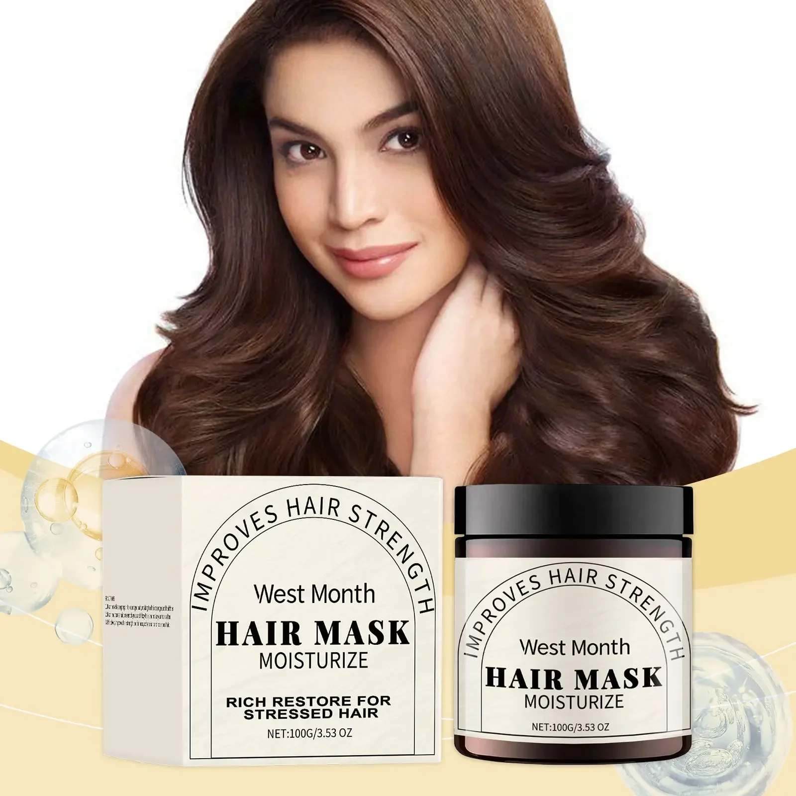 Repairing and Moisturizing Hair Mask Moisturizes and Nourishes Repairs Dry and Frizzy Hair Soft Shiny and Lustrous Strong Roots