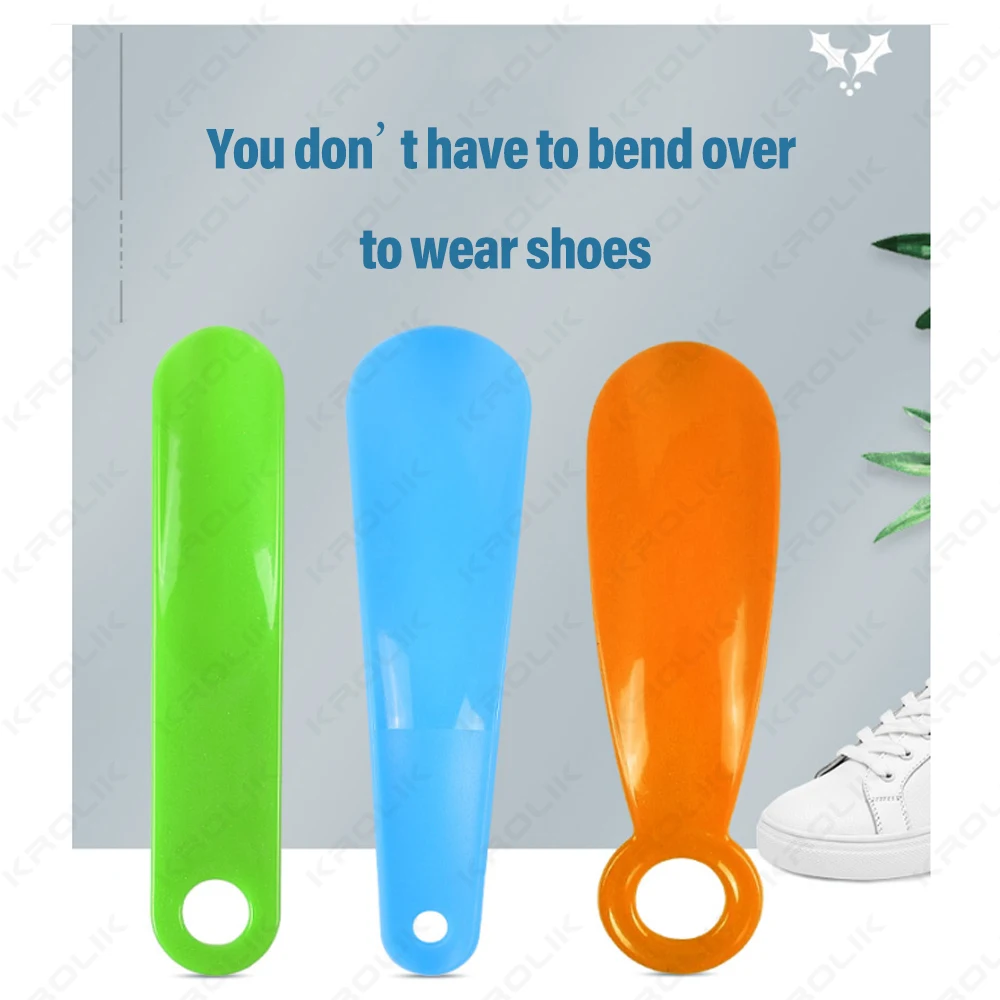 2/1pc Lightweight Plastic Shoehorn with Travel Shoe Horn Hel