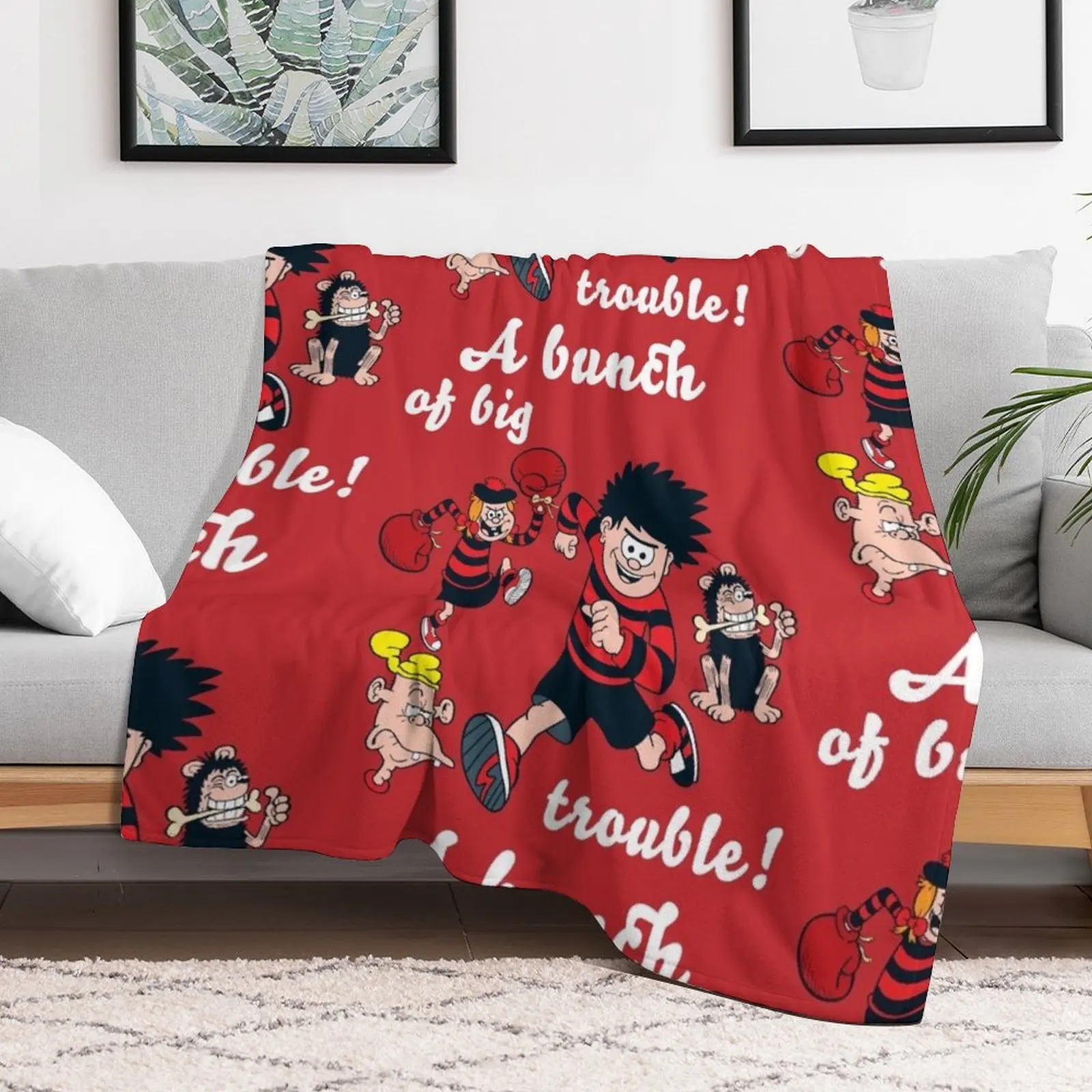 Dennis and Gnasher Essential t-shirt Throw Blanket Foldable Soft Warm Blanket for Outdoor Use