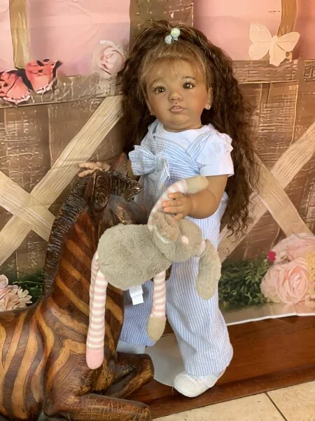 FBBD Cutsom Made BY ShanShan 30inch Reborn Baby Doll Vito Dark Skin Huge Boy Version Already Finished Doll Standing Boy