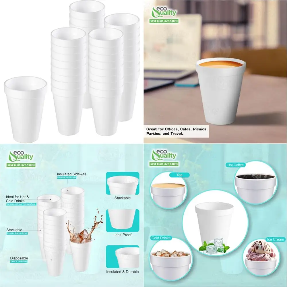 

Экокачественная 10-унций белая изолированная чашка для питья из пенопласта, одноразовая, для напитков, воды, кофе, чая, сока, газованы, эспрессо, латте c