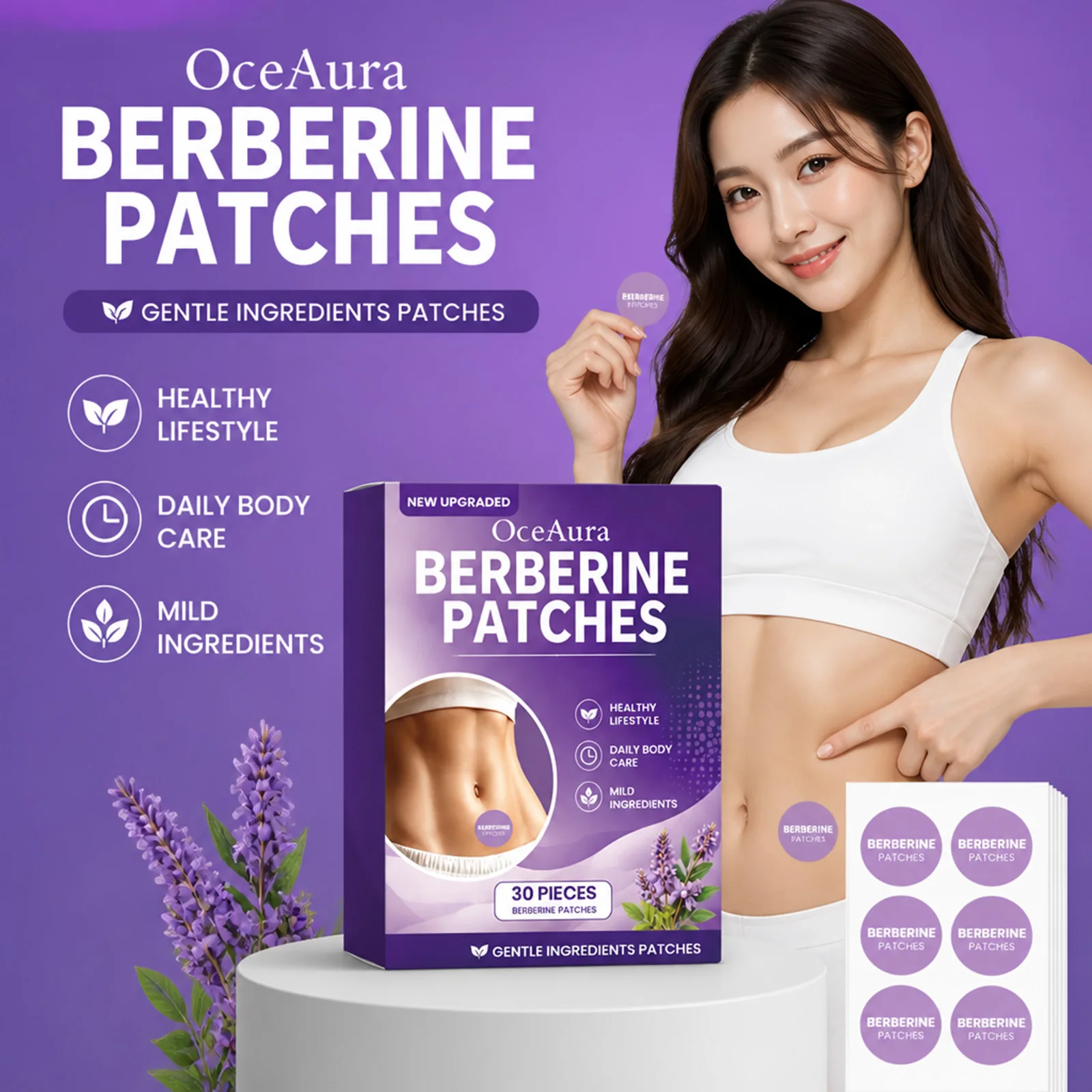 BERBERINE Body Care Patches Skin Barrier Repair Improve Dull Rough Skin Breathable Daily Care Patches