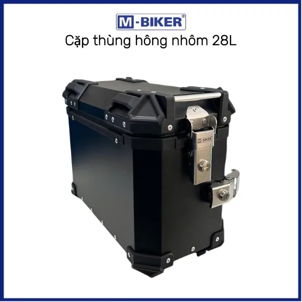 MBiker Genuine 28L 1.5mm Thick Aluminum Side Boxes ABS Corner Covers Quick Release ing System Lightweight Motorcycle Luggage
