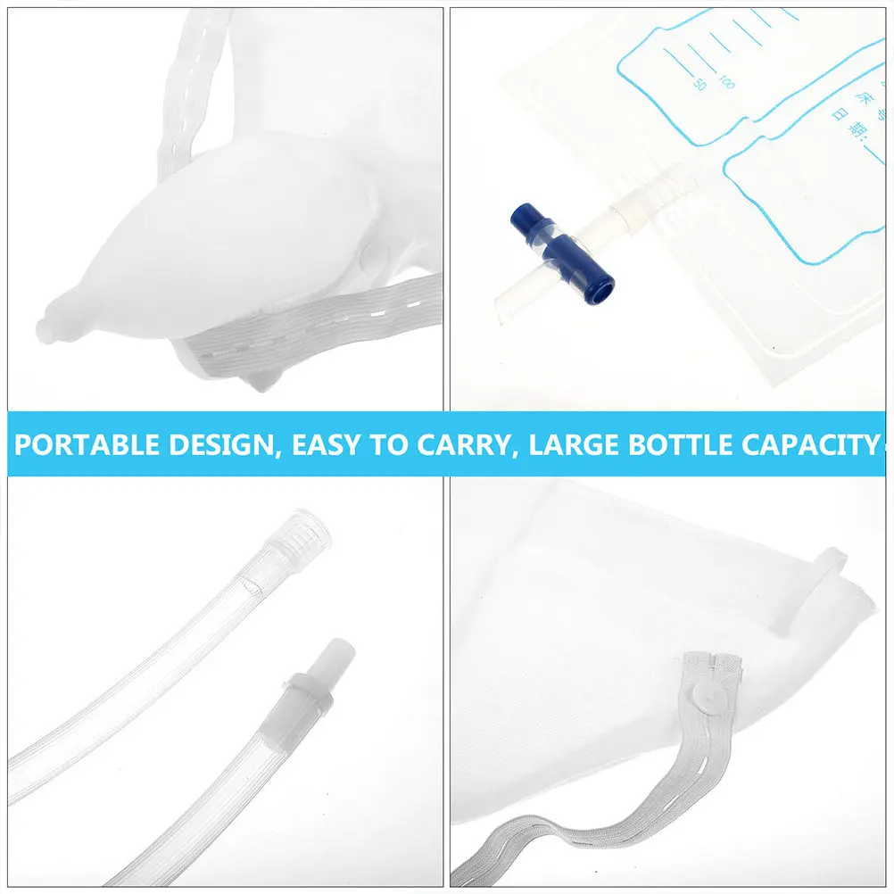 

1 комплект портативной системы для сбора мочи: утолщенный силиконовый мочеприемник для мужчин, для пожилых пациентов, для использования на улице, в путешествиях, в больнице, носимый.