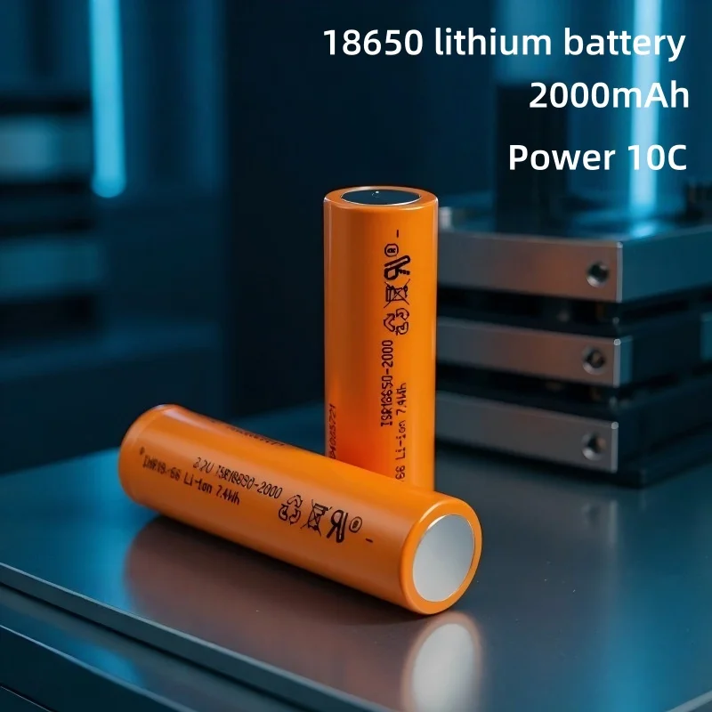 빅트파워 10개입 18650 3.7V 2000mAh 10C 고배율 충전식 리튬 배터리 팩 장난감용 원통형 이온 배터리