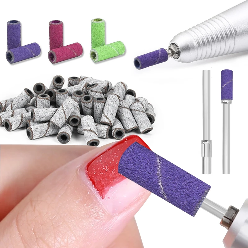 60 Stück 3mm Mini Zebra Nagelschleifbänder 180 Körnung Elektrische Nagelbohrer-Bits Gel-Politur-Entferner Nagelfeile Maniküre-Zubehör Werkzeug