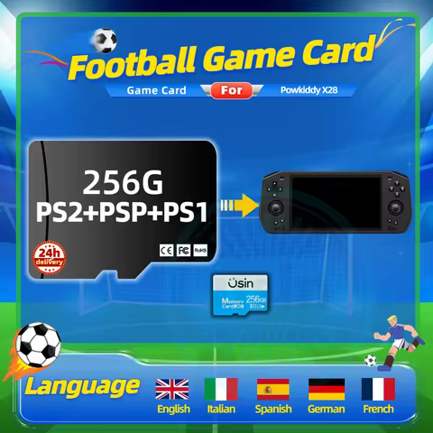 Game TF Cards For Powkiddy X28 x18S Pre-install Retro PS2 PSP PS1 Football soccer Games Gaming SD Card Console High Speed 256G