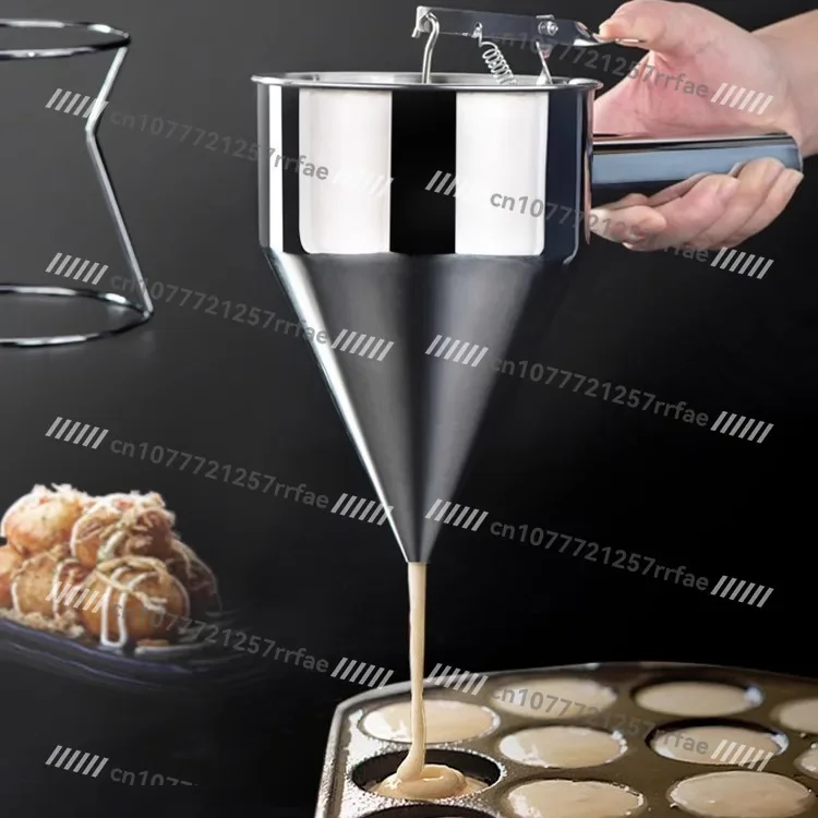 Stainless Steel Cake Pouring Pot Handheld Batter Extrusion Egg Tart Distribution Tool Baking Separator Liquid Separation Funnel