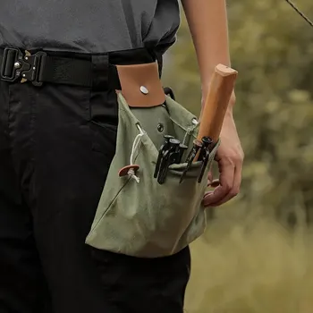 แบบพกพากลางแจ้ง Foraging Bag ถุงหยิบผลไม้พับ Berry Bag Field Work ผ้าใบกระเป๋าเดินป่าตั้งแคมป์
