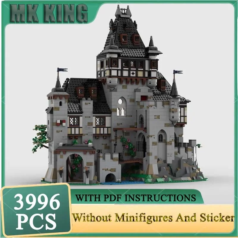 Modelo medieval moc blocos de construção castelo modelo tecnologia tijolo diy montagem cena famosa construção presentes do feriado brinquedo