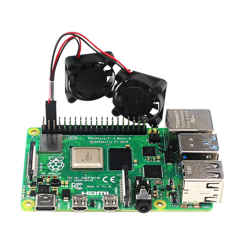 Dual Quạt Tản Nhiệt Cho Raspberry Pi 4B 3B 3B + 25X25X7Cm Không Chổi Than Quạt Làm Mát Cho raspbery Pi