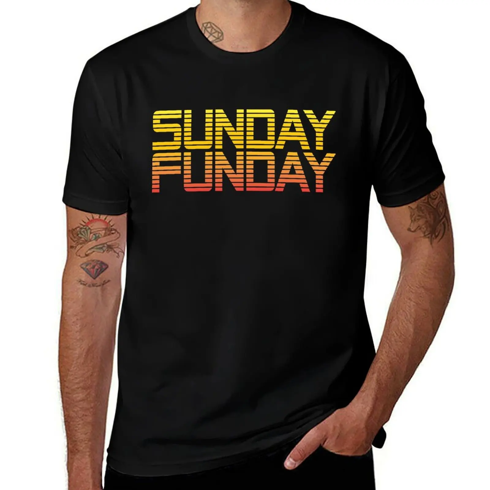 

SUNDAY FUNDAY T-Shirt summer top customs man clothes sublime black t-shirts for men