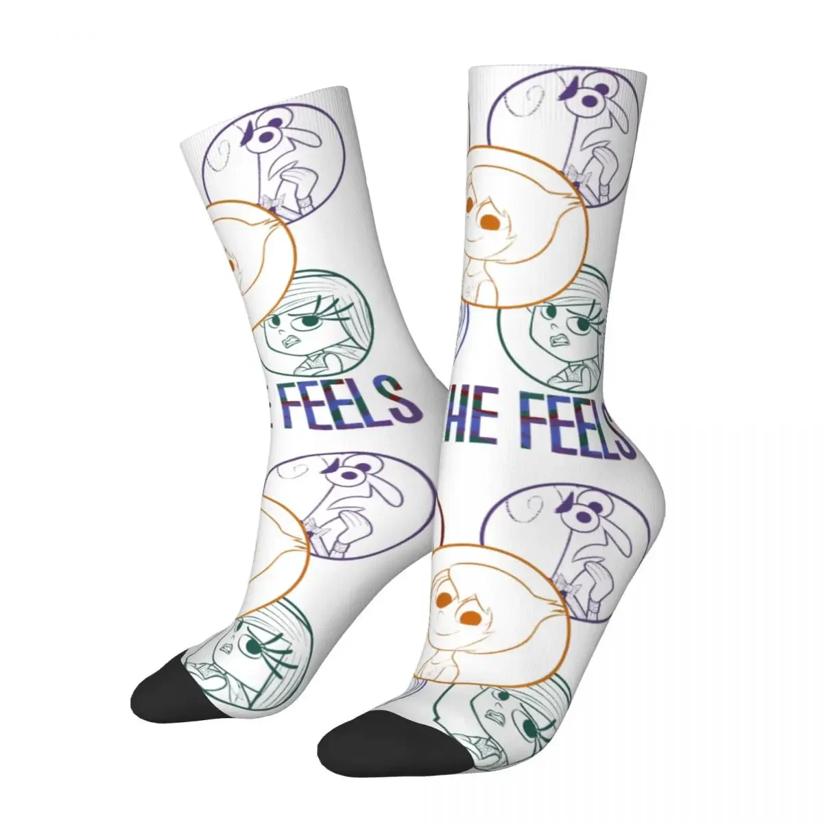 Autumn Winter Retro Unisex Inside Out All The Feels Group Shot Socks Breathable Basketball Socks