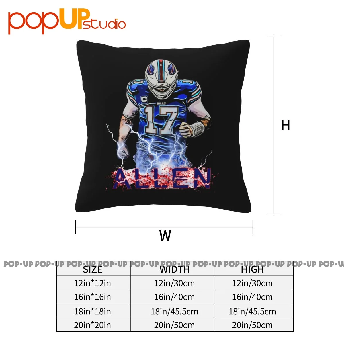 Square Buffalo 17 Josh Allen Bills 2021 Pillowcase Throw Pillow Cover Vintage Home Decor Brief Style