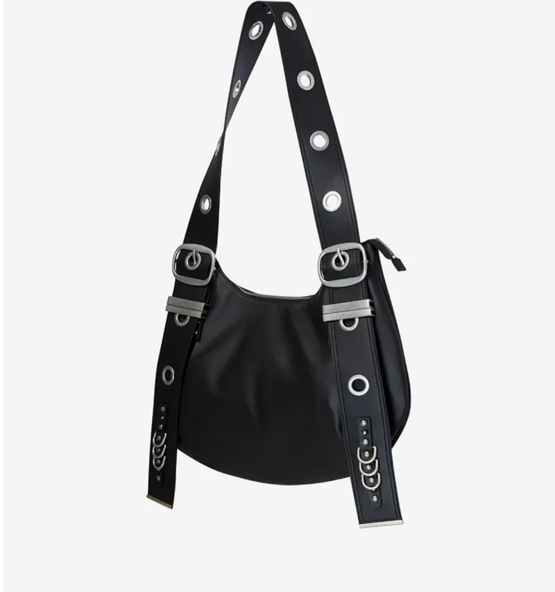 

Belt buckle Women Luxury Designer Handbag And Purses PU Rivet Multiple Pockets Y2K Large Capacity Shoulder bags big totes