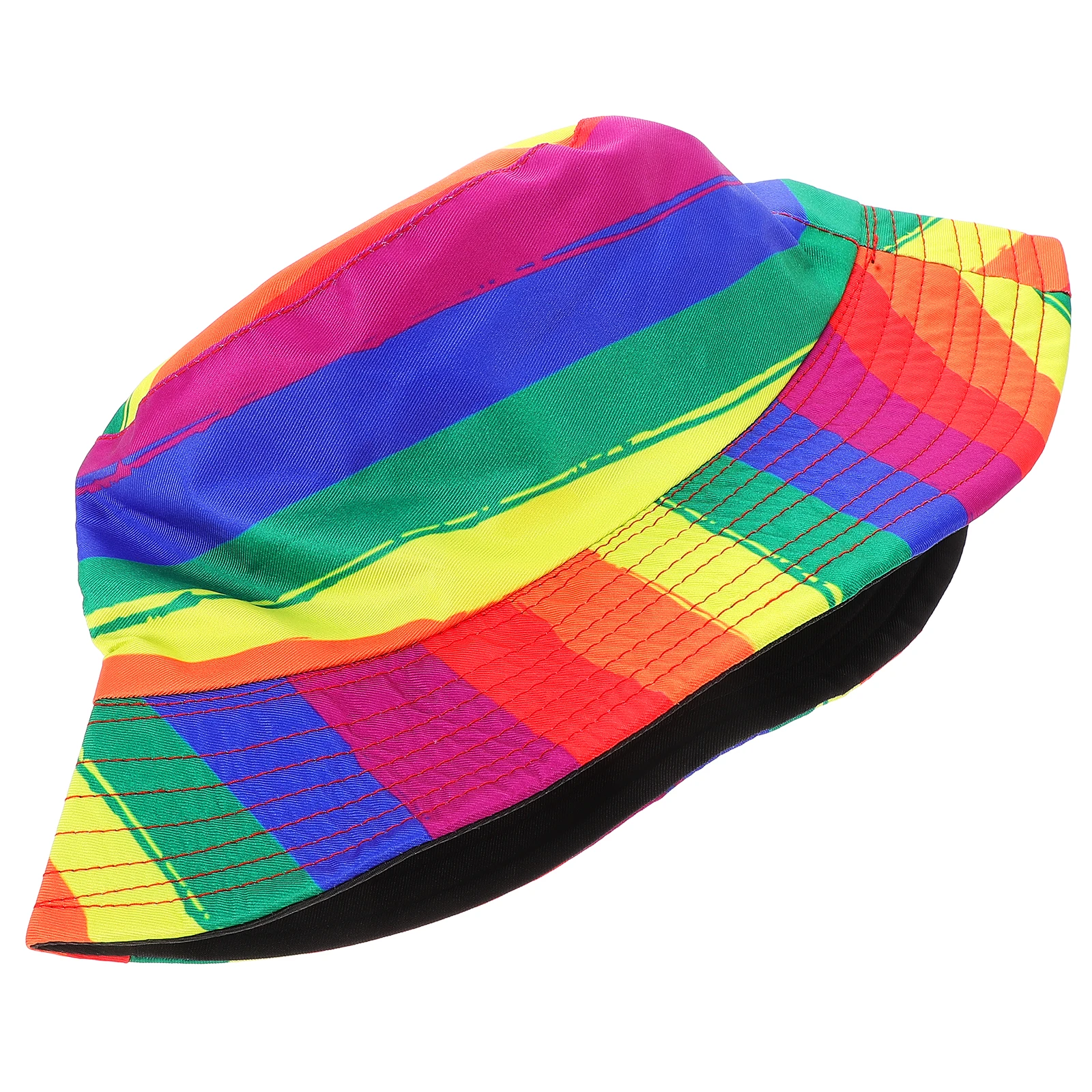 

Rainbow Bucket Hat Beach Hats Sunhat Caps Cotton Polyester Colorful Fashion Unisex Sun Protection Travel Summer Outfits Fishing