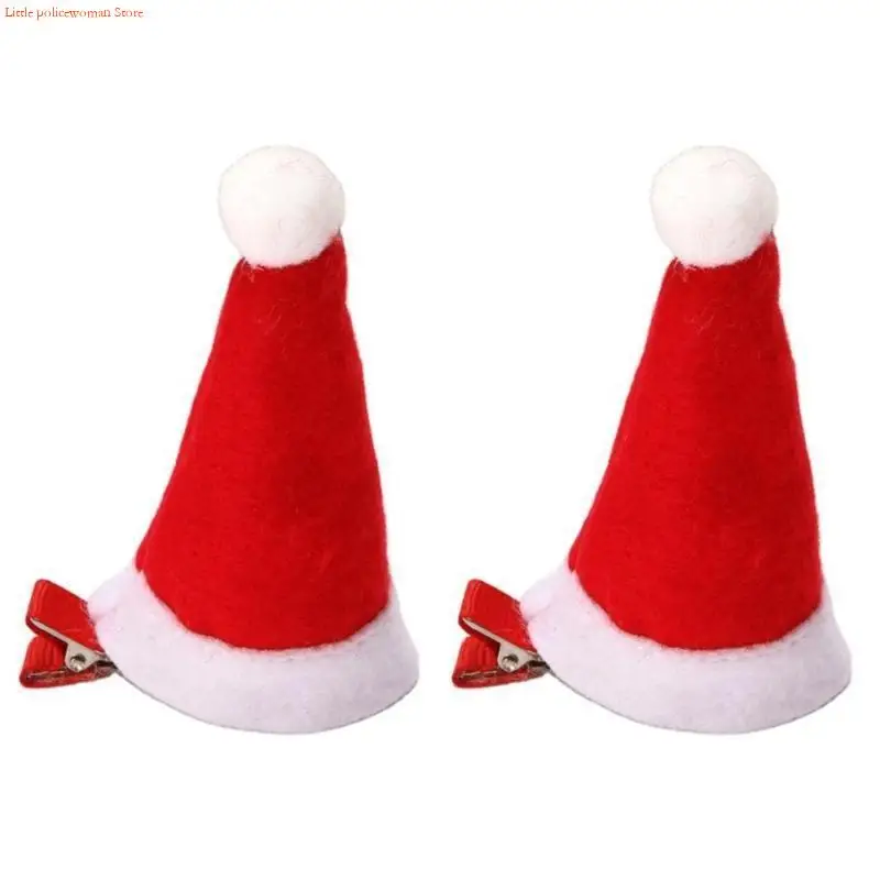 F92D Christmas Decorations Party Sequins Hair Clips Christmas Hat Duckbill Clip Stage Props Side Pin Festival Party Supplies
